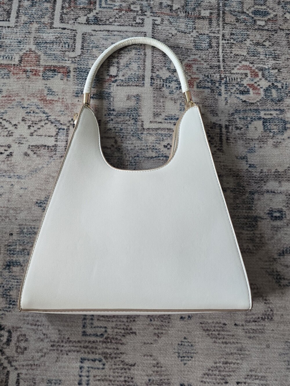 Cream Structured Top-Handle Women’s Bag